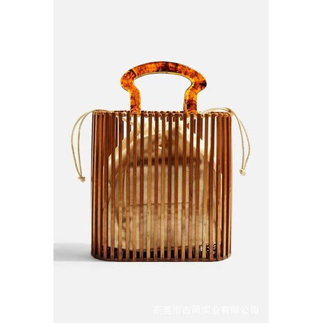 Buy Retro Women Large Half Round Bamboo Bags Beach Basket Tote Handbag/Green  at Amazon.in